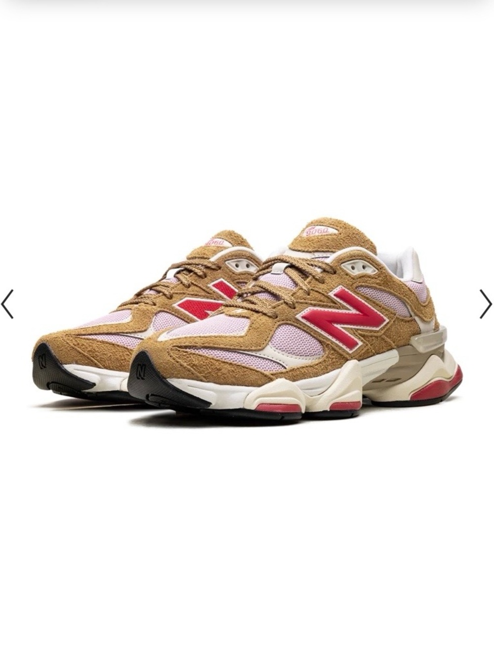 New Balance Brown, Pink and Red Casual Retro Runner Sneakers